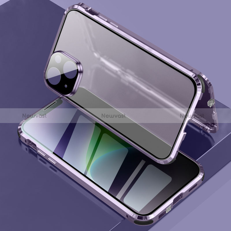 Luxury Aluminum Metal Frame Mirror Cover Case 360 Degrees LK3 for Apple iPhone 14