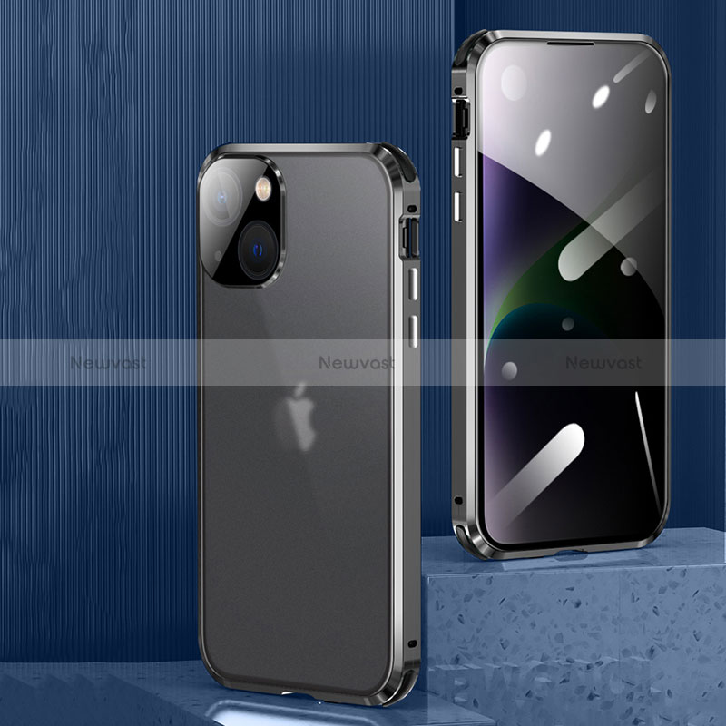 Luxury Aluminum Metal Frame Mirror Cover Case 360 Degrees LK3 for Apple iPhone 15 Plus