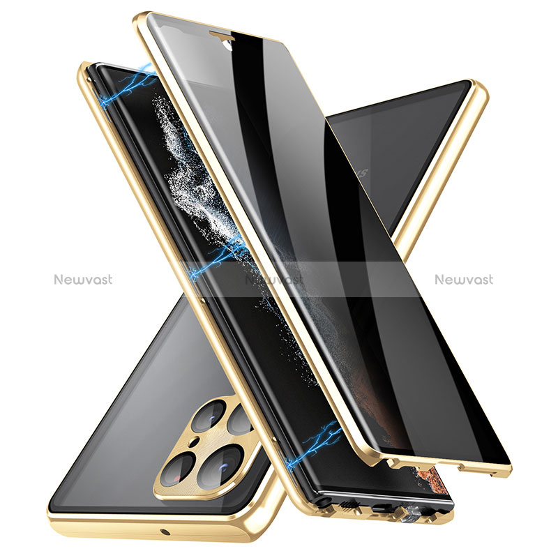 Luxury Aluminum Metal Frame Mirror Cover Case 360 Degrees LK3 for Samsung Galaxy S23 Ultra 5G