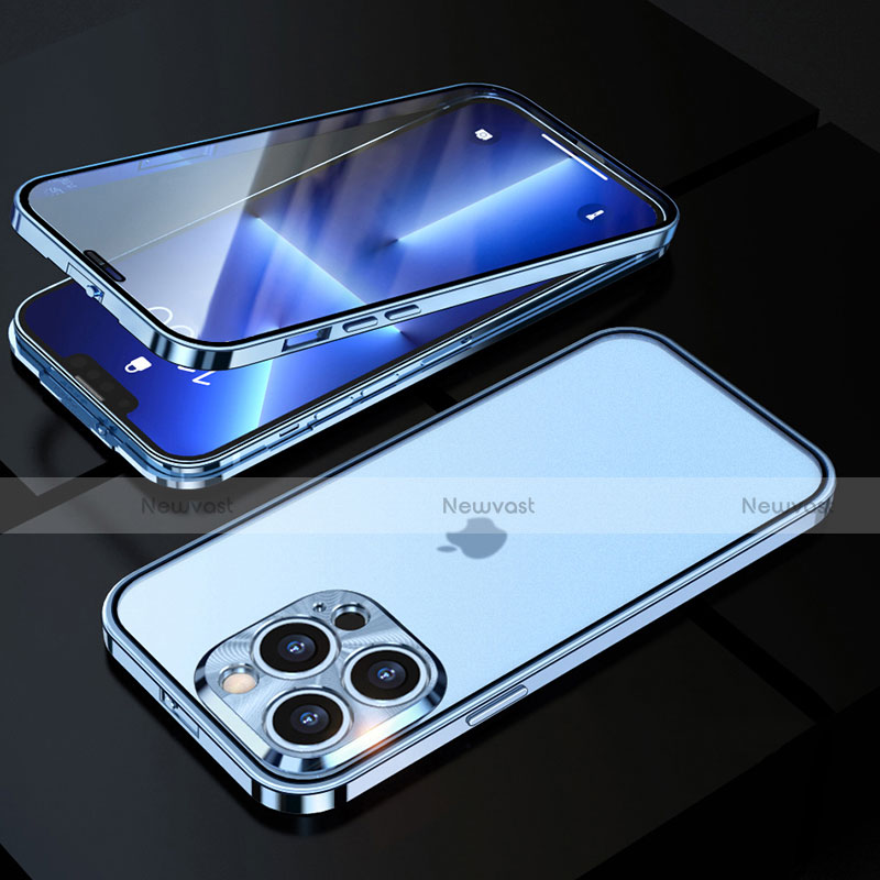 Luxury Aluminum Metal Frame Mirror Cover Case 360 Degrees M01 for Apple iPhone 13 Pro