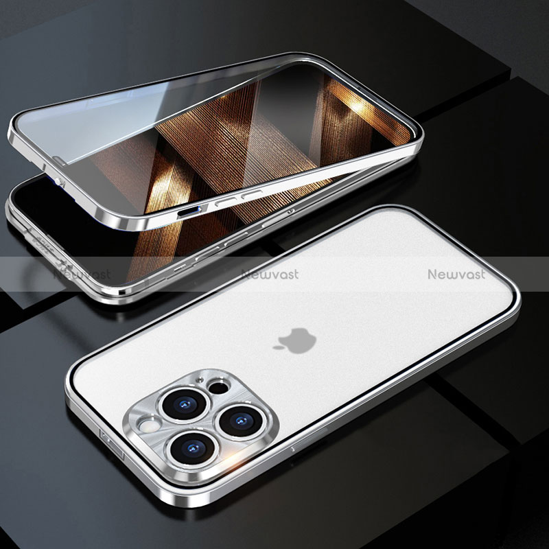 Luxury Aluminum Metal Frame Mirror Cover Case 360 Degrees M01 for Apple iPhone 14 Pro