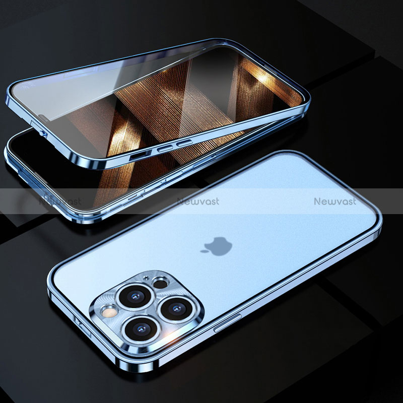 Luxury Aluminum Metal Frame Mirror Cover Case 360 Degrees M01 for Apple iPhone 14 Pro