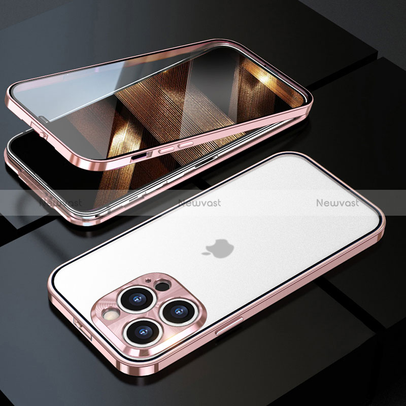 Luxury Aluminum Metal Frame Mirror Cover Case 360 Degrees M01 for Apple iPhone 14 Pro Max