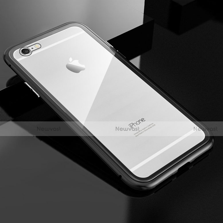 Luxury Aluminum Metal Frame Mirror Cover Case 360 Degrees M01 for Apple iPhone 6 Black