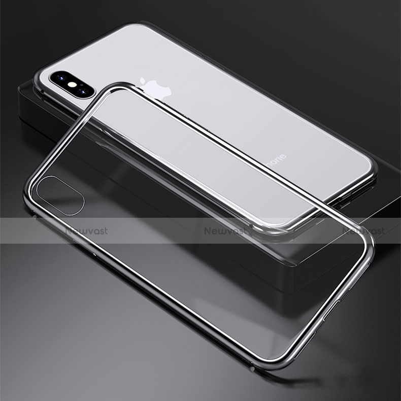 Luxury Aluminum Metal Frame Mirror Cover Case 360 Degrees M01 for Apple iPhone Xs