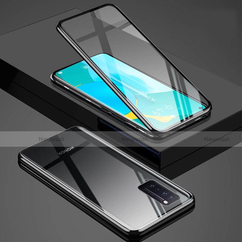 Luxury Aluminum Metal Frame Mirror Cover Case 360 Degrees M01 for Huawei Nova 7 5G Black