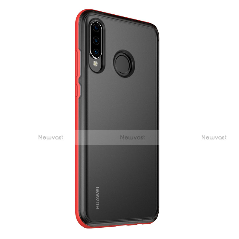 Luxury Aluminum Metal Frame Mirror Cover Case 360 Degrees M01 for Huawei P30 Lite New Edition Red