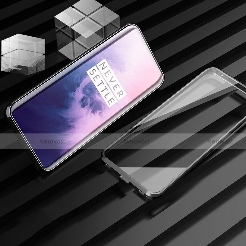 Luxury Aluminum Metal Frame Mirror Cover Case 360 Degrees M01 for OnePlus 7T Pro