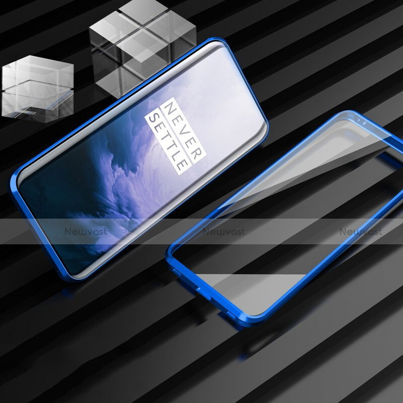 Luxury Aluminum Metal Frame Mirror Cover Case 360 Degrees M01 for OnePlus 7T Pro 5G