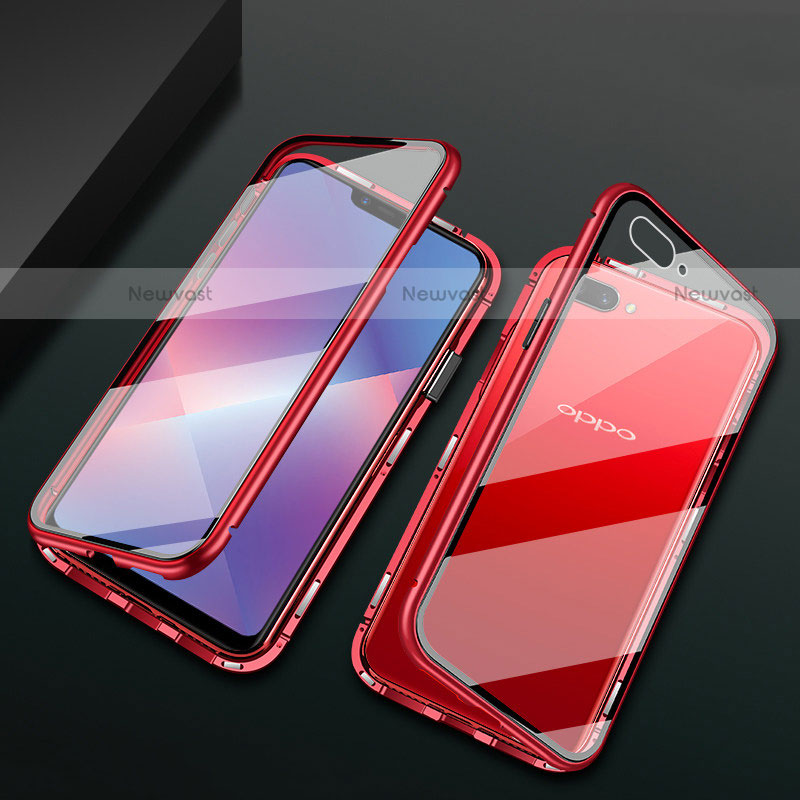 Luxury Aluminum Metal Frame Mirror Cover Case 360 Degrees M01 for Oppo A12e