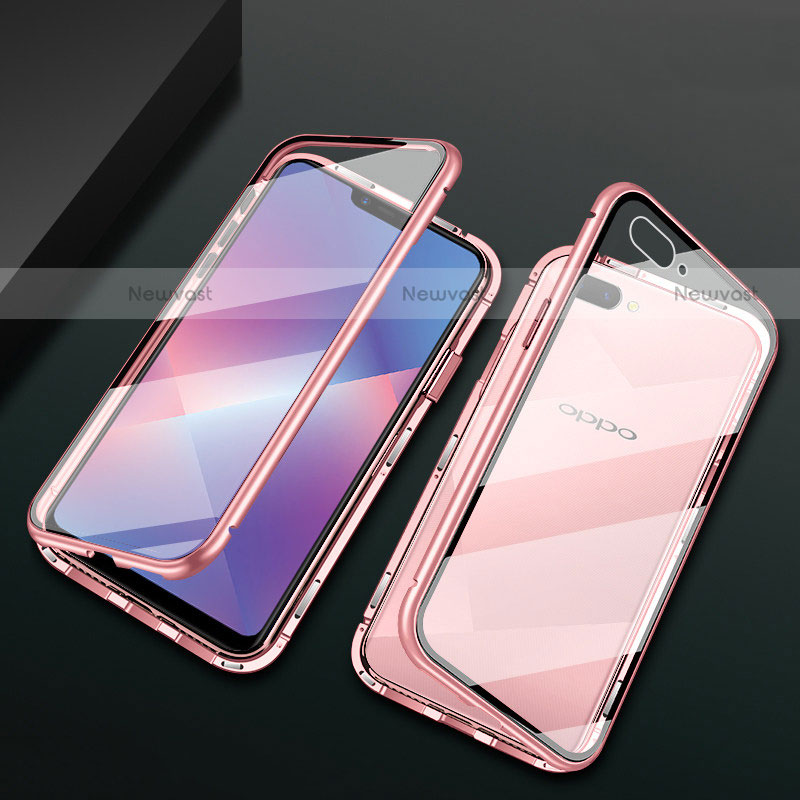 Luxury Aluminum Metal Frame Mirror Cover Case 360 Degrees M01 for Oppo A5