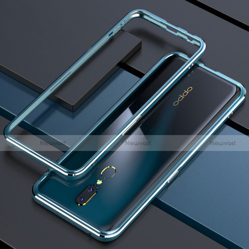 Luxury Aluminum Metal Frame Mirror Cover Case 360 Degrees M01 for Oppo A9 Green