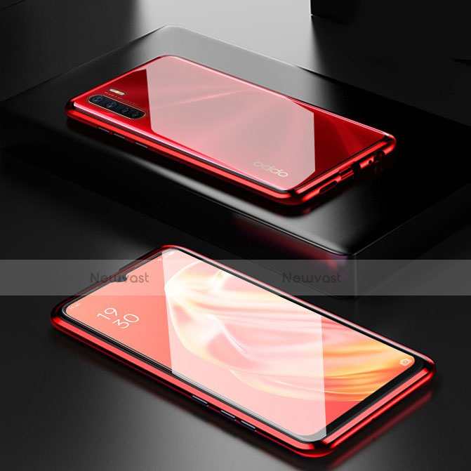 Luxury Aluminum Metal Frame Mirror Cover Case 360 Degrees M01 for Oppo A91