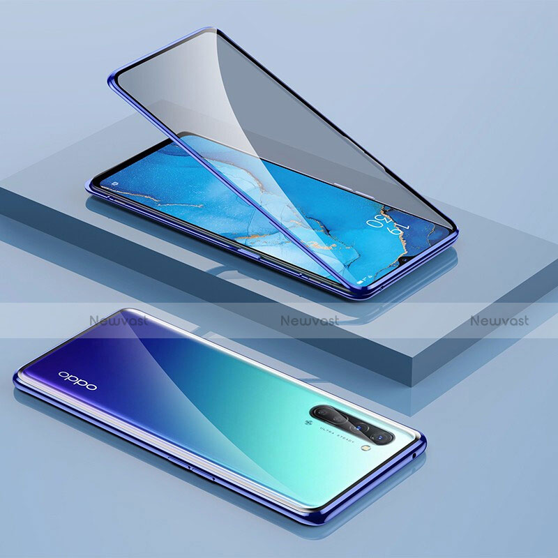 Luxury Aluminum Metal Frame Mirror Cover Case 360 Degrees M01 for Oppo Find X2 Lite