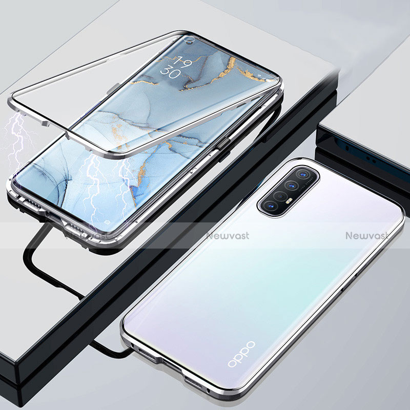 Luxury Aluminum Metal Frame Mirror Cover Case 360 Degrees M01 for Oppo Find X2 Neo