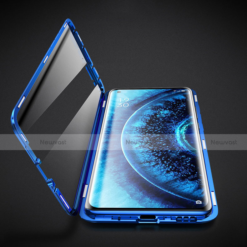 Luxury Aluminum Metal Frame Mirror Cover Case 360 Degrees M01 for Oppo Find X2 Pro
