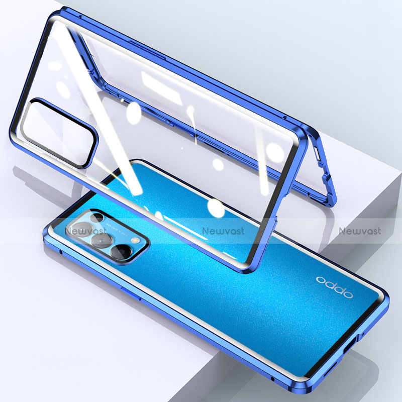 Luxury Aluminum Metal Frame Mirror Cover Case 360 Degrees M01 for Oppo Find X3 Lite 5G