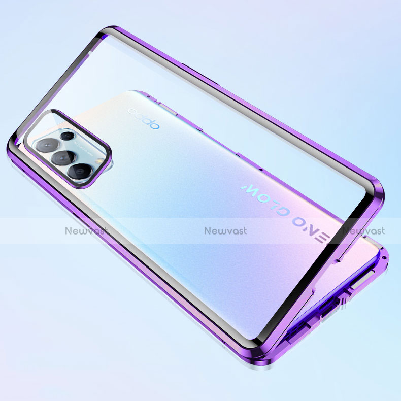 Luxury Aluminum Metal Frame Mirror Cover Case 360 Degrees M01 for Oppo Find X3 Lite 5G