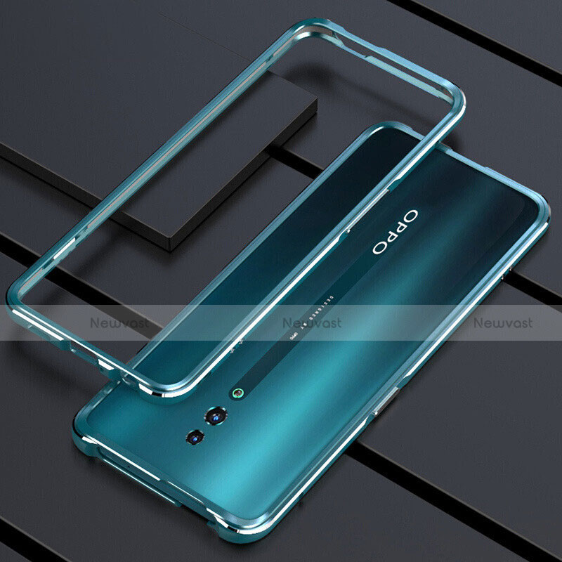 Luxury Aluminum Metal Frame Mirror Cover Case 360 Degrees M01 for Oppo Reno Green