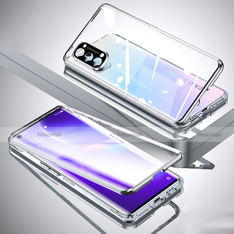 Luxury Aluminum Metal Frame Mirror Cover Case 360 Degrees M01 for Oppo Reno5 Pro 5G