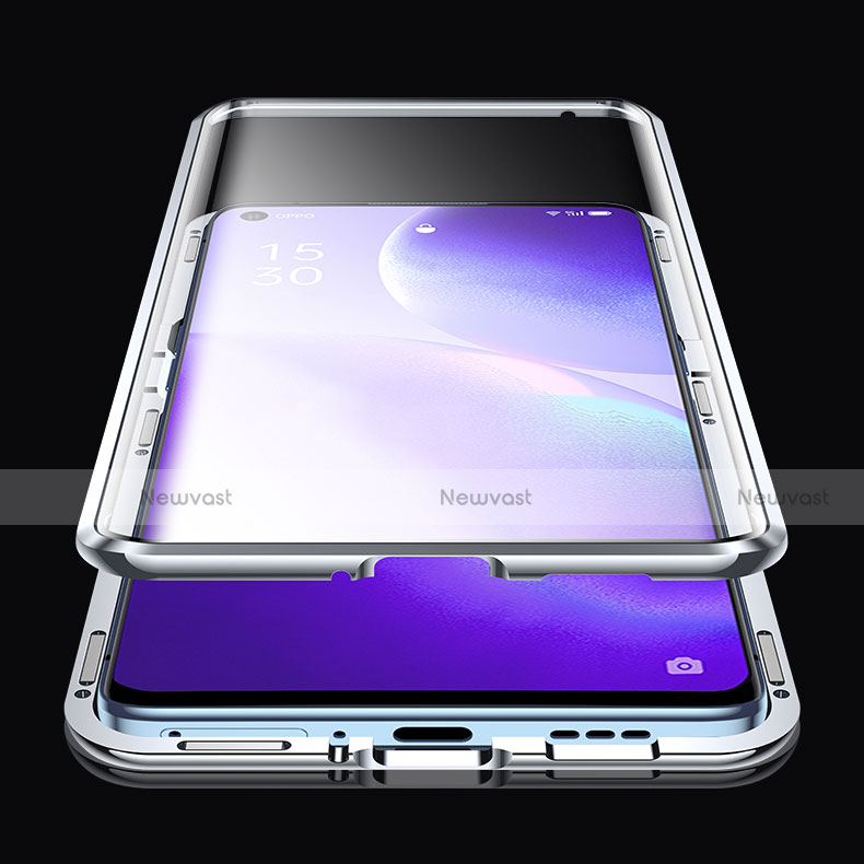 Luxury Aluminum Metal Frame Mirror Cover Case 360 Degrees M01 for Oppo Reno5 Pro 5G