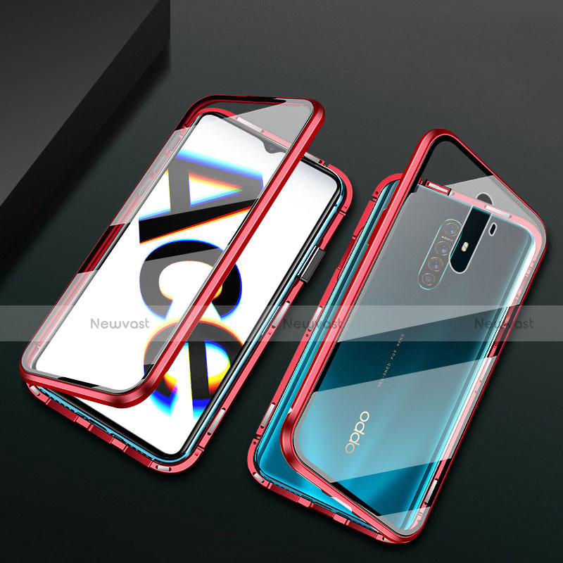 Luxury Aluminum Metal Frame Mirror Cover Case 360 Degrees M01 for Realme X2 Pro