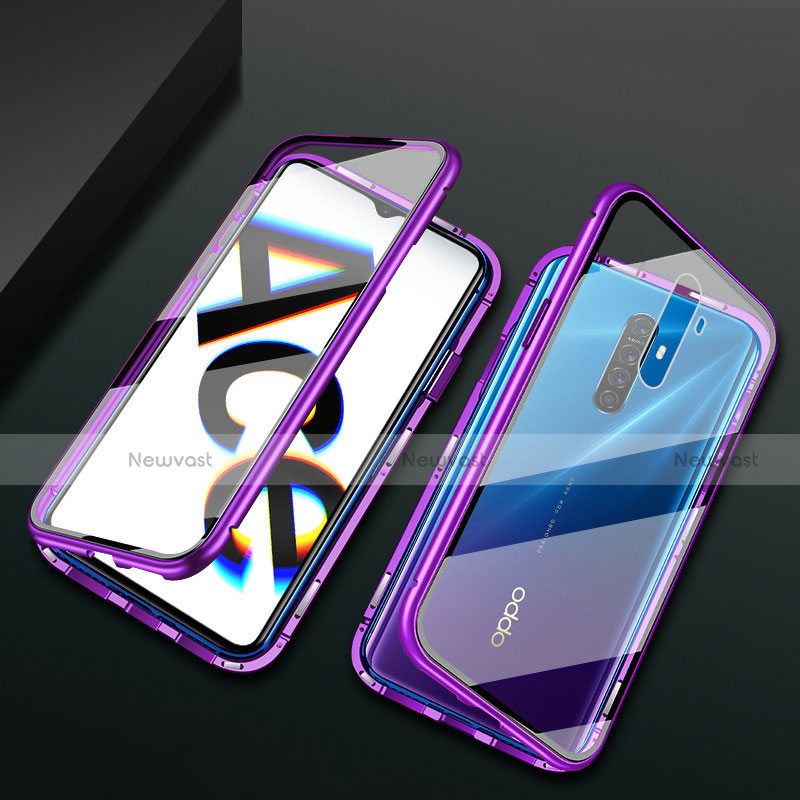 Luxury Aluminum Metal Frame Mirror Cover Case 360 Degrees M01 for Realme X2 Pro