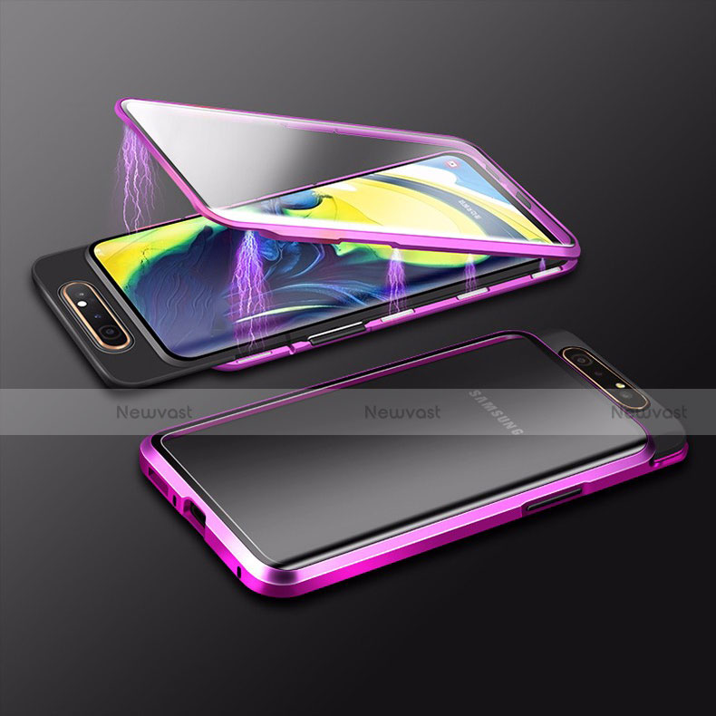 Luxury Aluminum Metal Frame Mirror Cover Case 360 Degrees M01 for Samsung Galaxy A80