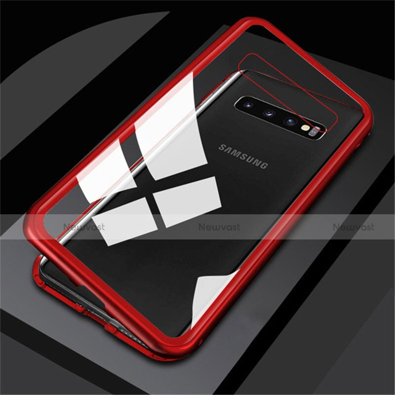 Luxury Aluminum Metal Frame Mirror Cover Case 360 Degrees M01 for Samsung Galaxy S10 5G Red