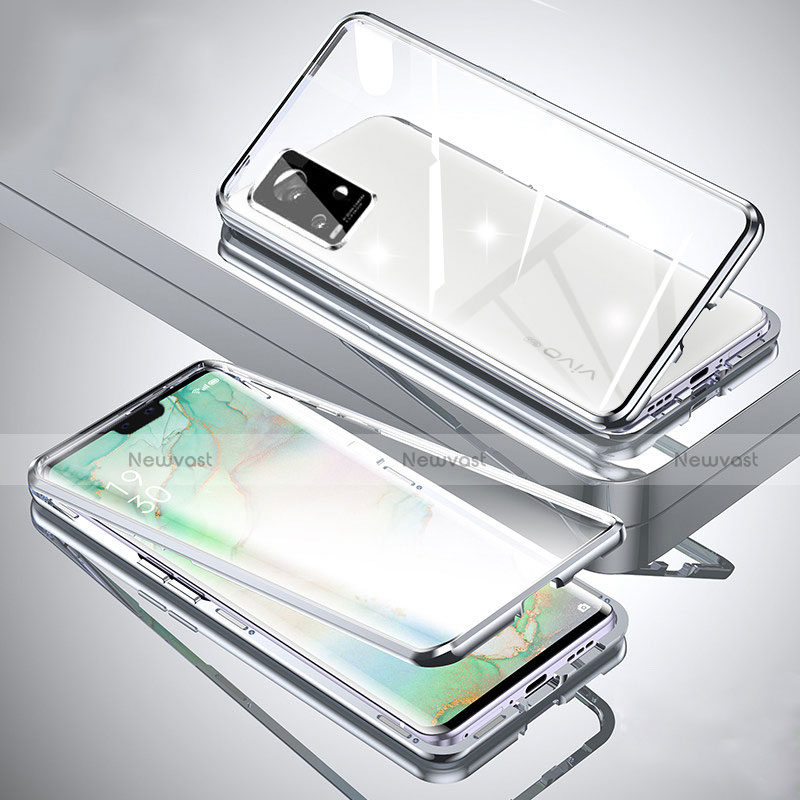 Luxury Aluminum Metal Frame Mirror Cover Case 360 Degrees M01 for Vivo V20 Pro 5G