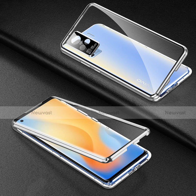 Luxury Aluminum Metal Frame Mirror Cover Case 360 Degrees M01 for Vivo X50 Pro 5G