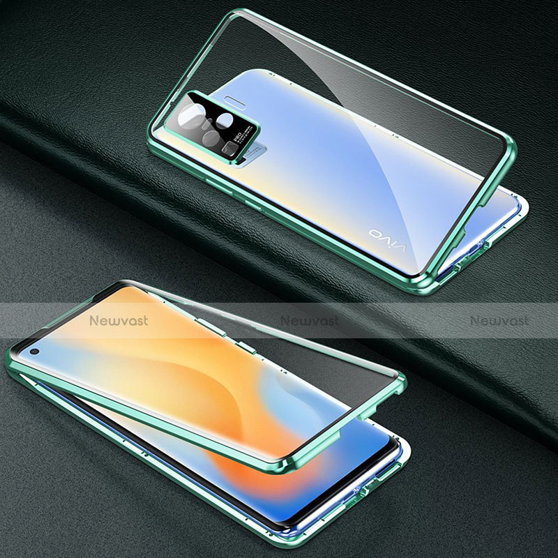 Luxury Aluminum Metal Frame Mirror Cover Case 360 Degrees M01 for Vivo X50 Pro 5G