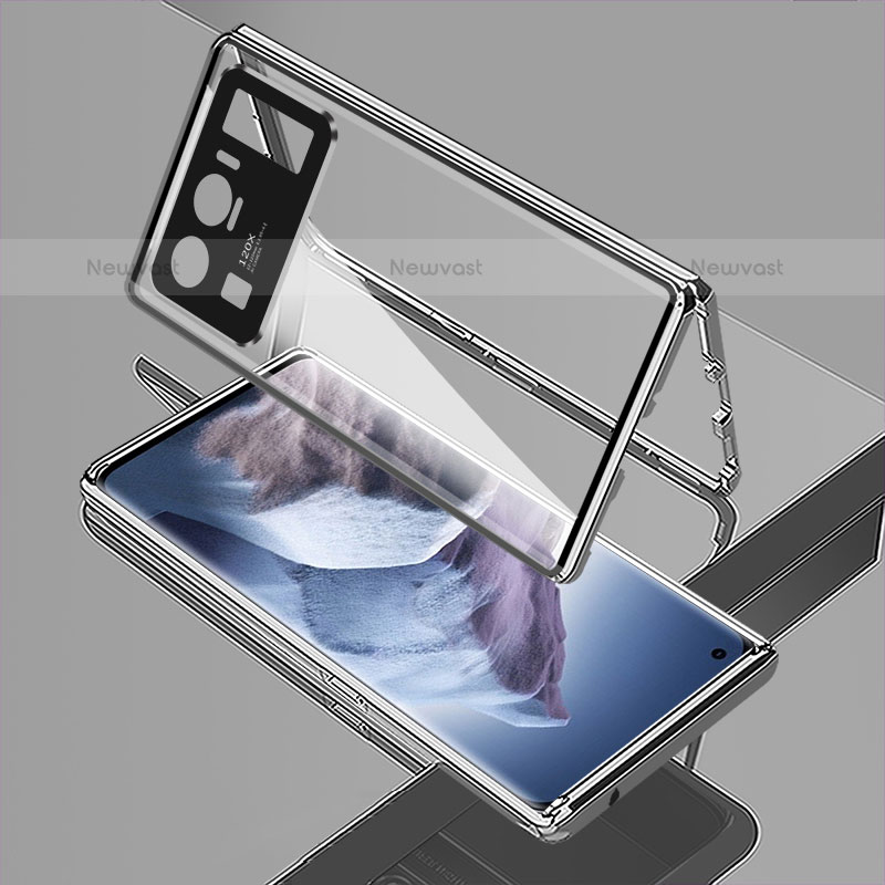 Luxury Aluminum Metal Frame Mirror Cover Case 360 Degrees M01 for Xiaomi Mi 11 Ultra 5G Silver