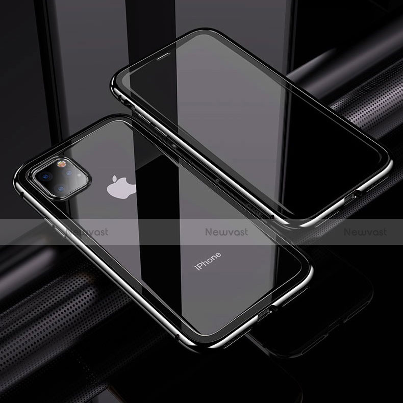 Luxury Aluminum Metal Frame Mirror Cover Case 360 Degrees M02 for Apple iPhone 11 Pro Max Black