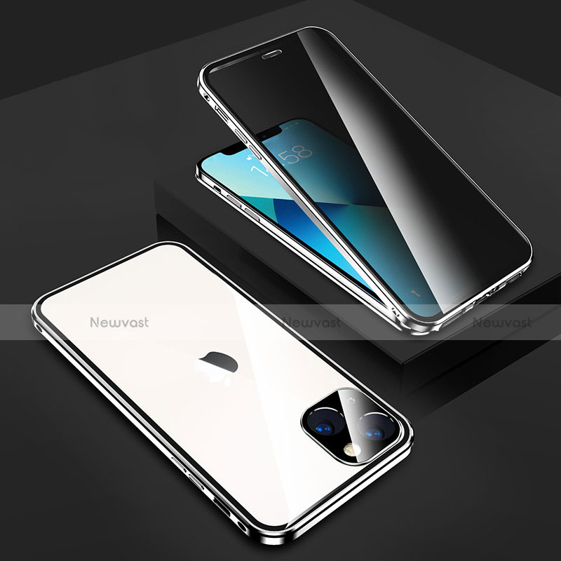 Luxury Aluminum Metal Frame Mirror Cover Case 360 Degrees M02 for Apple iPhone 13