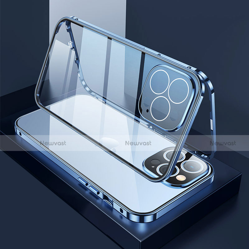 Luxury Aluminum Metal Frame Mirror Cover Case 360 Degrees M02 for Apple iPhone 13 Pro