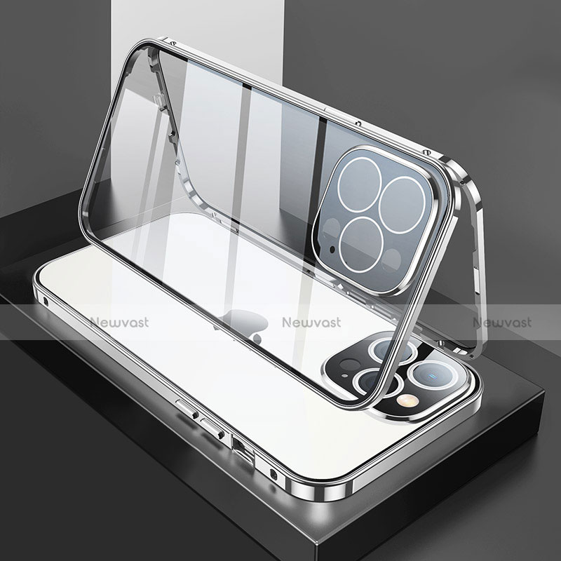 Luxury Aluminum Metal Frame Mirror Cover Case 360 Degrees M02 for Apple iPhone 13 Pro Max