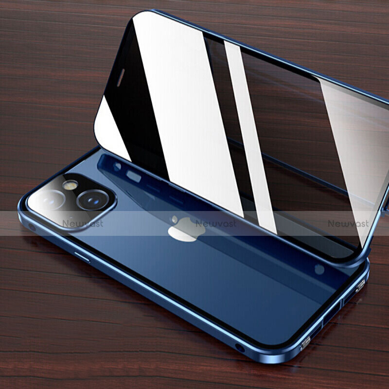 Luxury Aluminum Metal Frame Mirror Cover Case 360 Degrees M02 for Apple iPhone 14 Plus