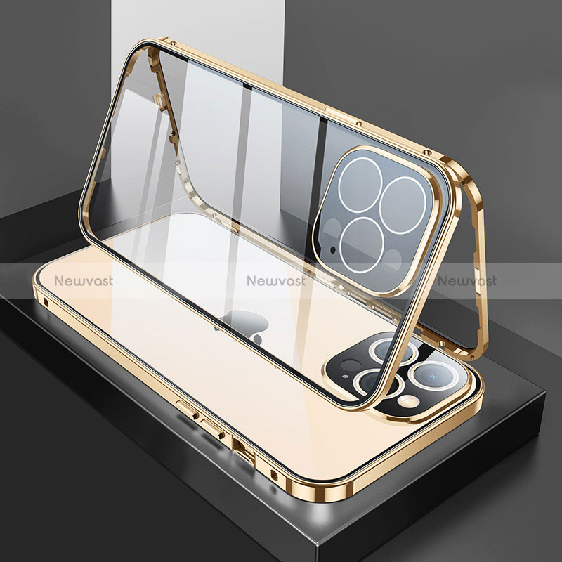 Luxury Aluminum Metal Frame Mirror Cover Case 360 Degrees M02 for Apple iPhone 14 Pro