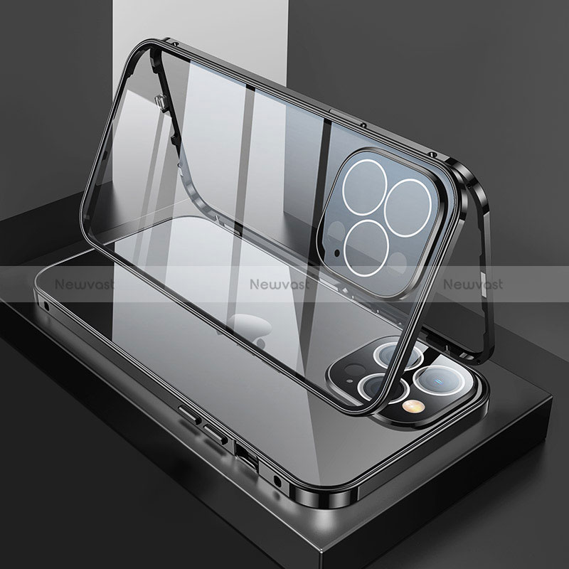 Luxury Aluminum Metal Frame Mirror Cover Case 360 Degrees M02 for Apple iPhone 14 Pro Max