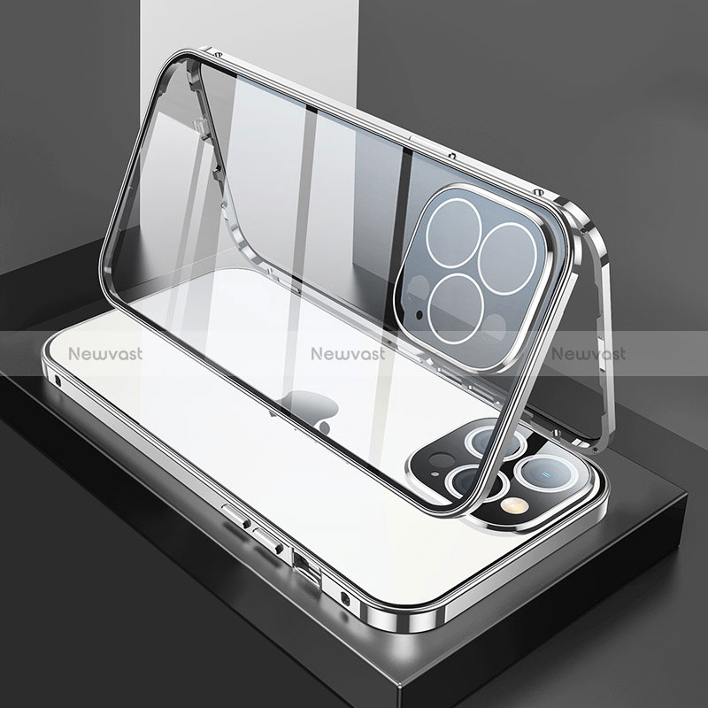 Luxury Aluminum Metal Frame Mirror Cover Case 360 Degrees M02 for Apple iPhone 14 Pro Max