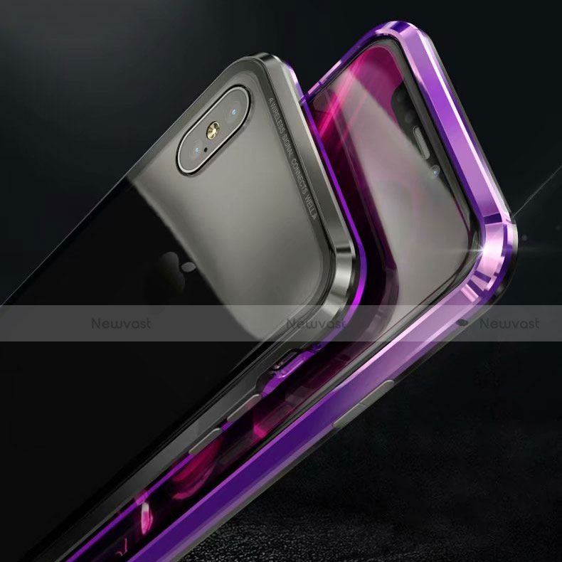 Luxury Aluminum Metal Frame Mirror Cover Case 360 Degrees M02 for Apple iPhone X