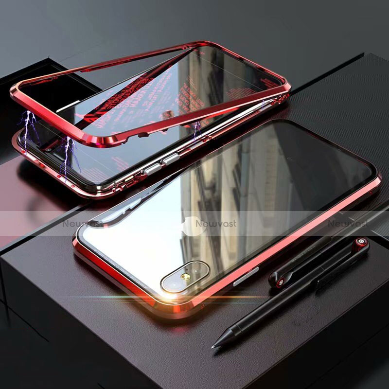 Luxury Aluminum Metal Frame Mirror Cover Case 360 Degrees M02 for Apple iPhone X