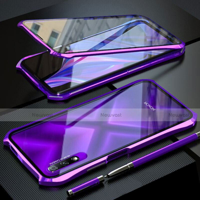 Luxury Aluminum Metal Frame Mirror Cover Case 360 Degrees M02 for Huawei Honor 9X