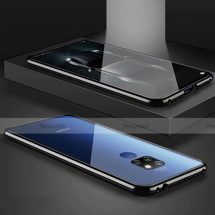 Luxury Aluminum Metal Frame Mirror Cover Case 360 Degrees M02 for Huawei Nova 5i Pro Black