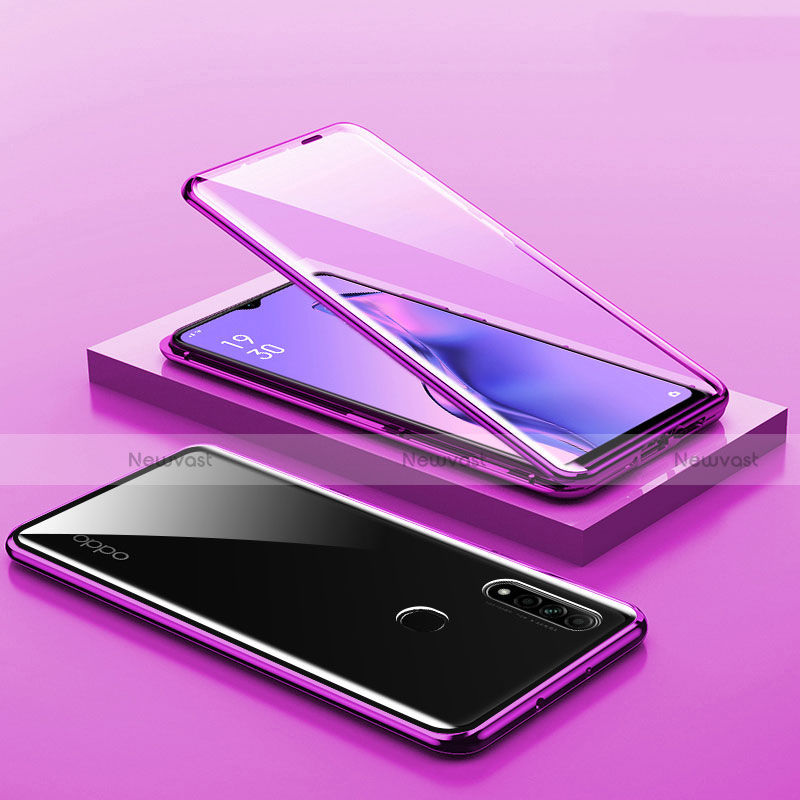 Luxury Aluminum Metal Frame Mirror Cover Case 360 Degrees M02 for Oppo A8