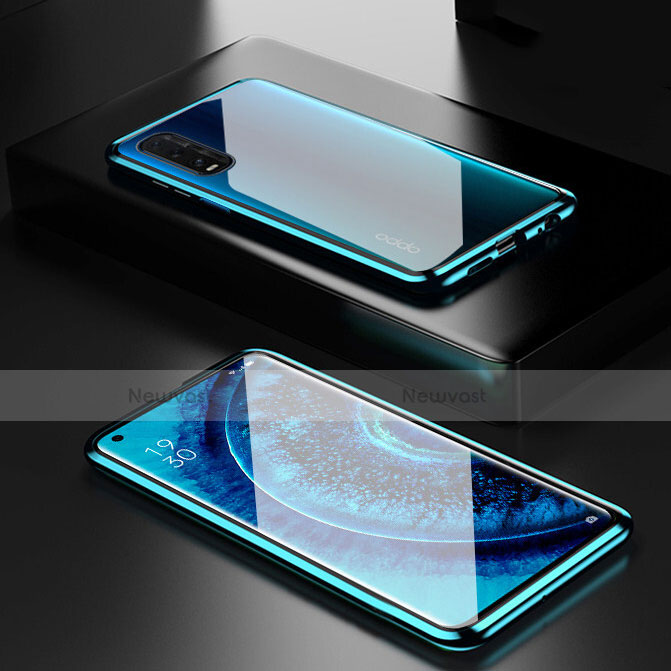 Luxury Aluminum Metal Frame Mirror Cover Case 360 Degrees M02 for Oppo Find X2