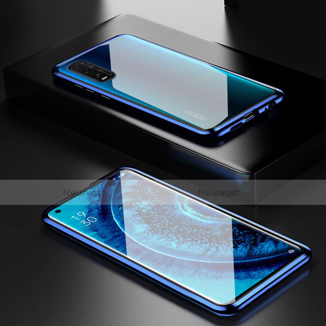 Luxury Aluminum Metal Frame Mirror Cover Case 360 Degrees M02 for Oppo Find X2