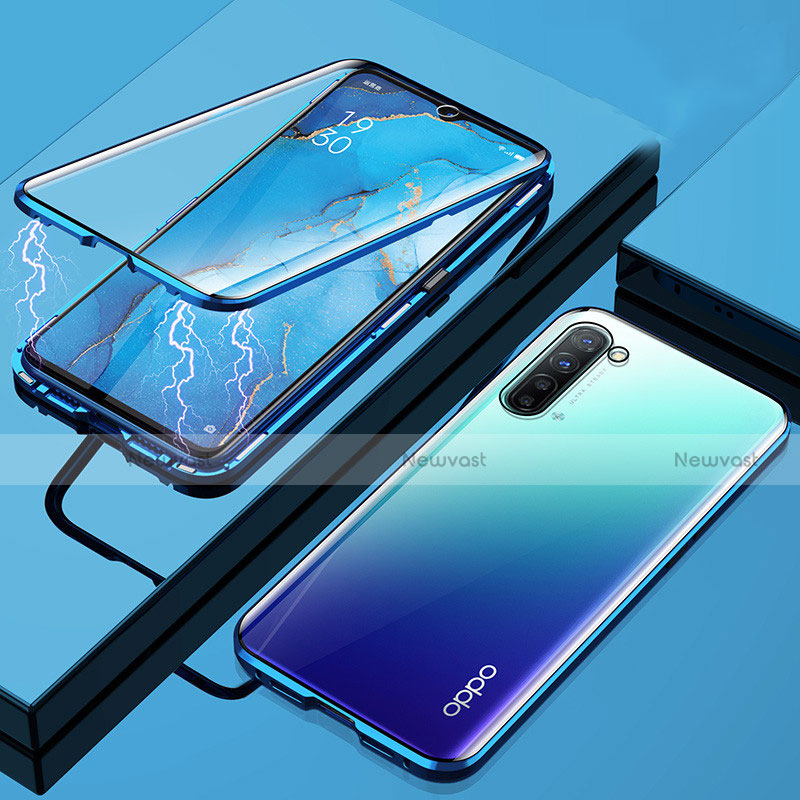 Luxury Aluminum Metal Frame Mirror Cover Case 360 Degrees M02 for Oppo Find X2 Lite
