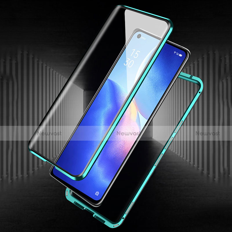 Luxury Aluminum Metal Frame Mirror Cover Case 360 Degrees M02 for Oppo Find X3 Lite 5G